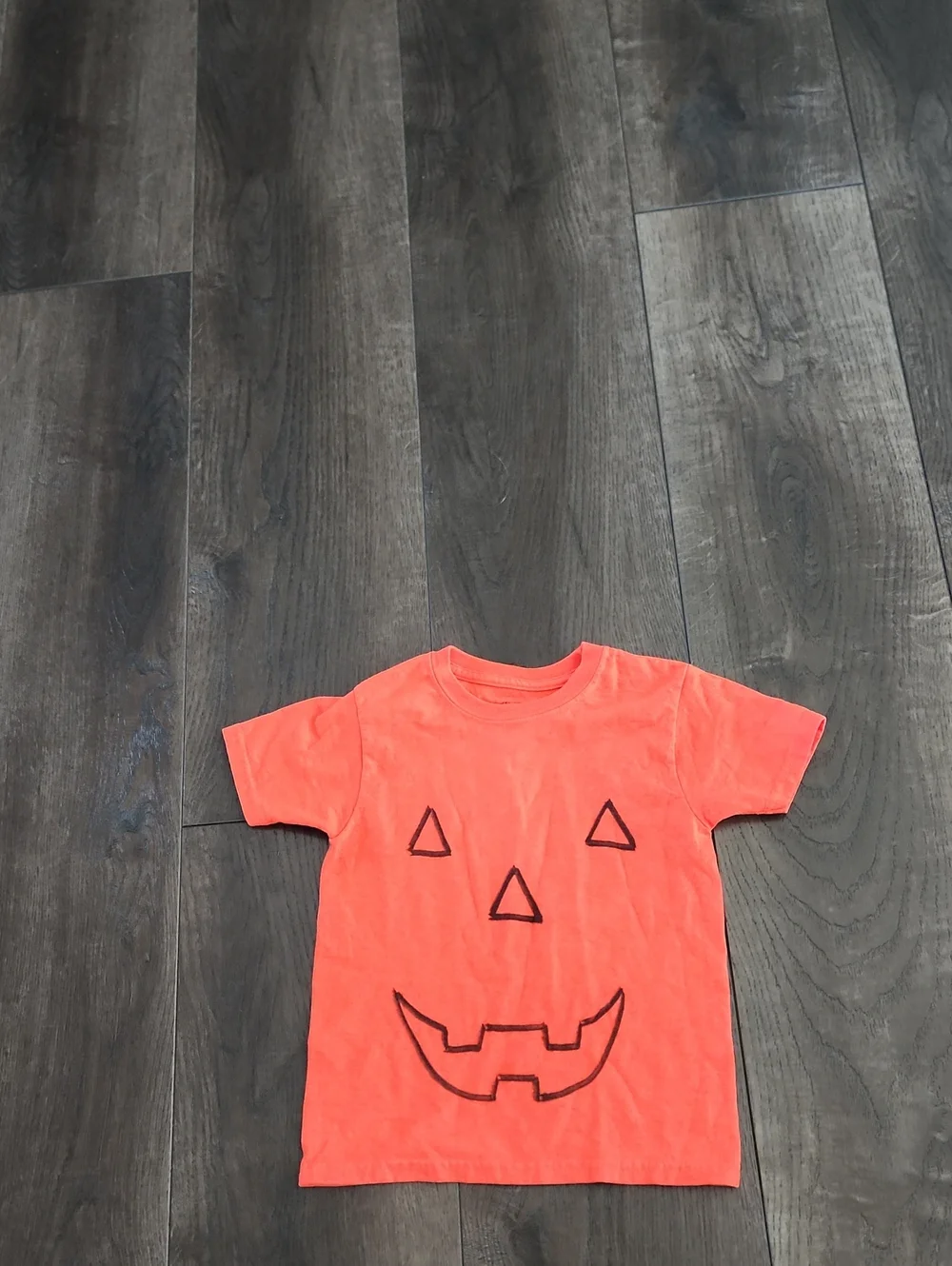 Orange Pumpkin Face Kids Costume T-Shirt